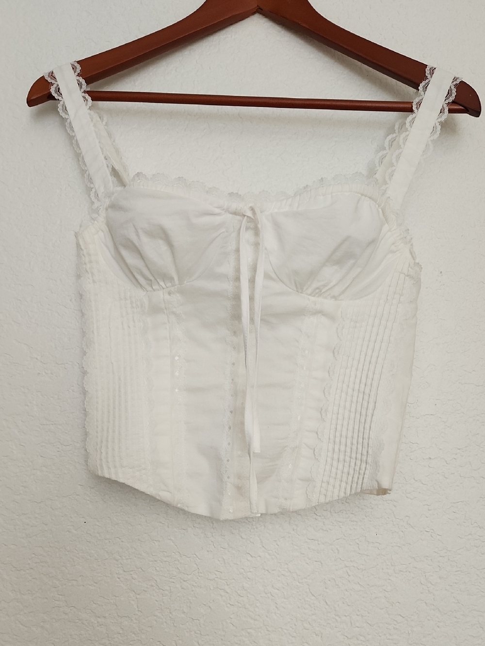 L*space NWT 100% Cotton White Corset Top